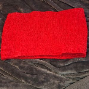 zaful red crop top tube top